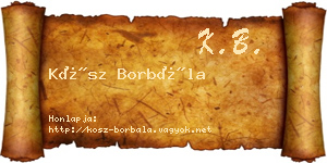 Kósz Borbála névjegykártya