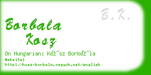 borbala kosz business card